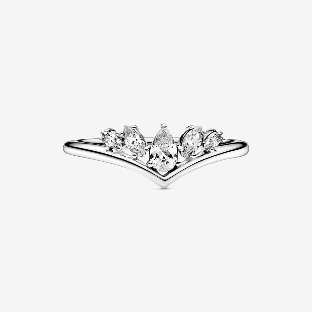 Anello chevron scintillante con pietre con taglio a goccia e Marquise - Simmi gioiellerie -Anelli