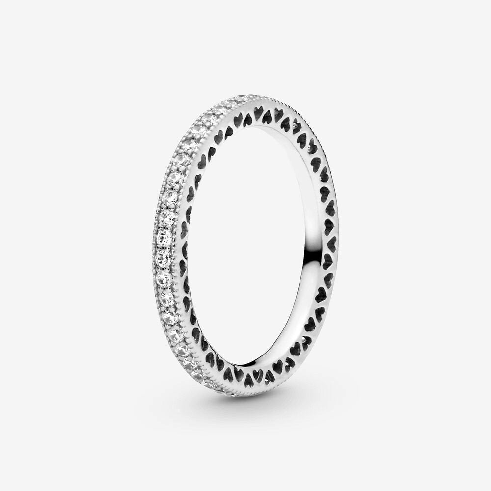 Anello pietre scintillanti e cuori - Simmi gioiellerie -Anelli