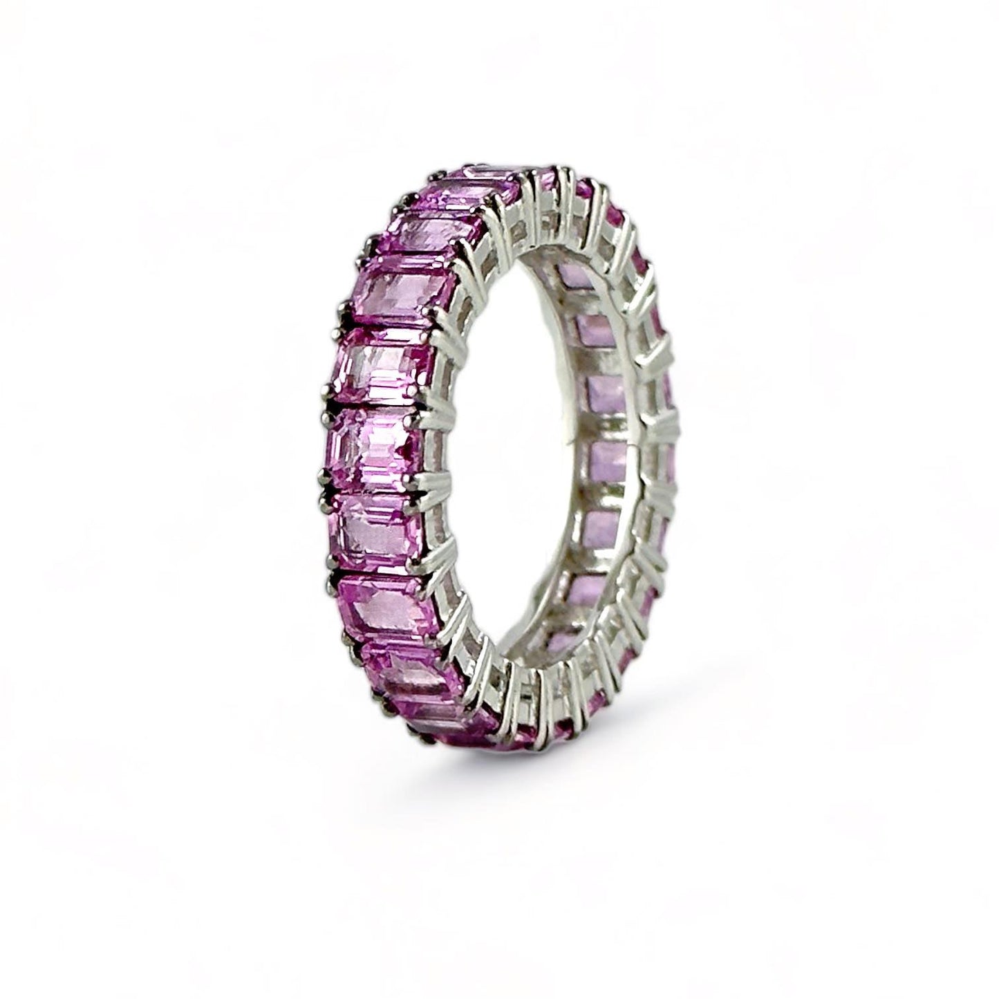 Anello veretta di zaffiri rosa - Simmi Gioiellerie -Anelli