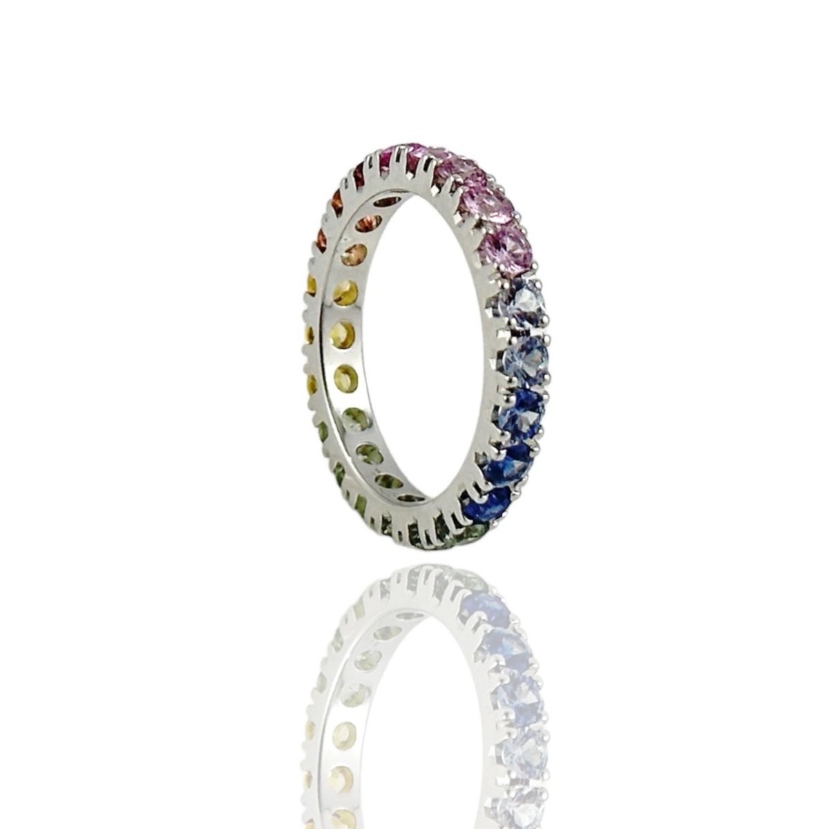 Anello veretta giro rainbow - Simmi Gioiellerie -Anelli