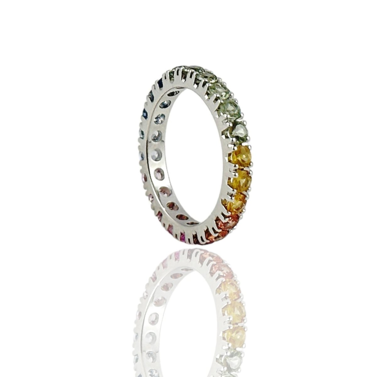 Anello veretta giro rainbow - Simmi Gioiellerie -Anelli
