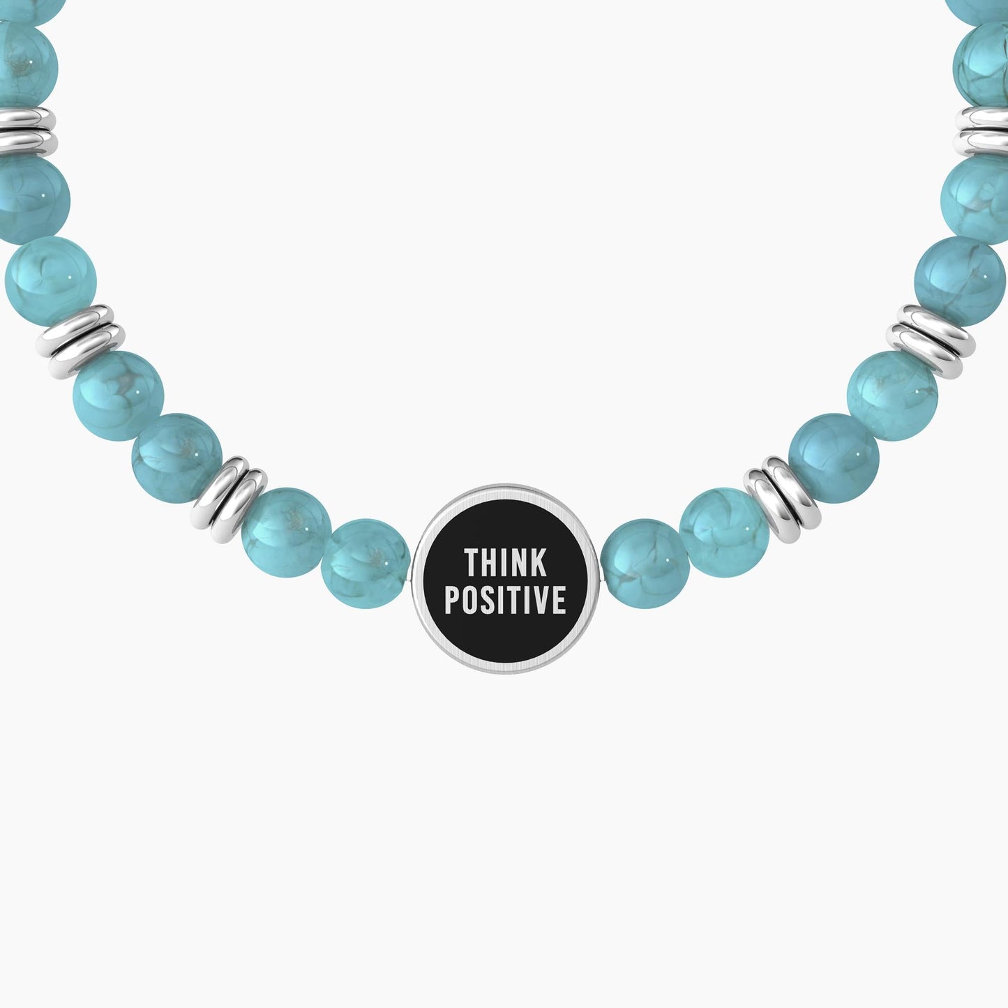 Bracciale con pietre turchesi e simbolo om OM | THINK POSITIVE - 732079 - Simmi Gioiellerie -Bracciali