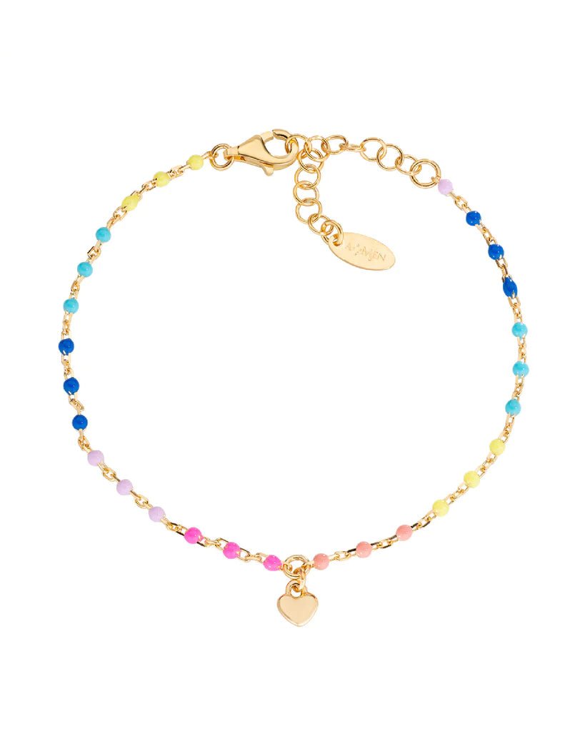 Bracciale da donna Amen - Bracciale "Cuore" in Argento Dorato con Smalto- BRSMCUGM3 - Simmi Gioiellerie -Bracciali