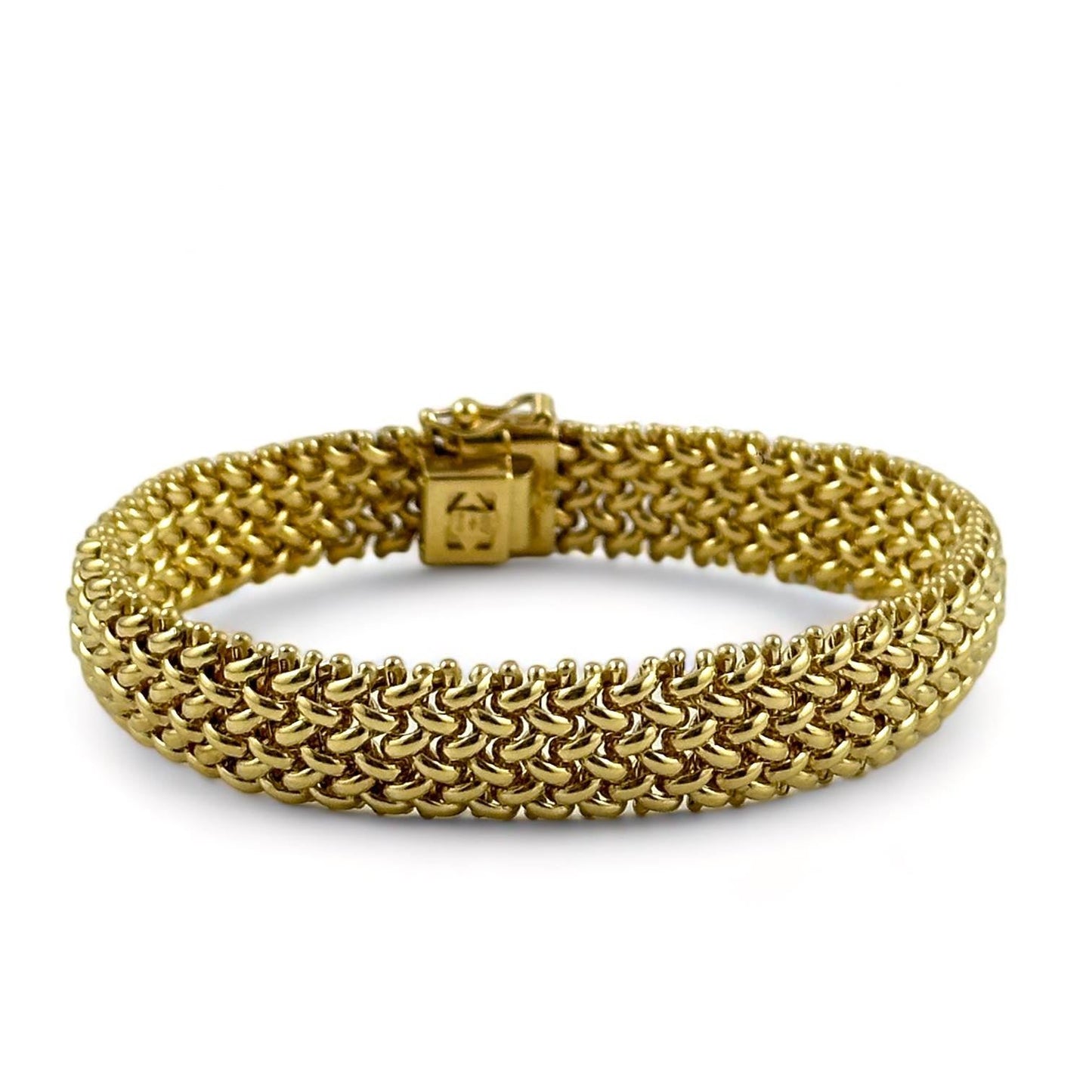 Bracciale da donna con maglia intrecciata in oro giallo - Simmi Gioiellerie -Bracciali