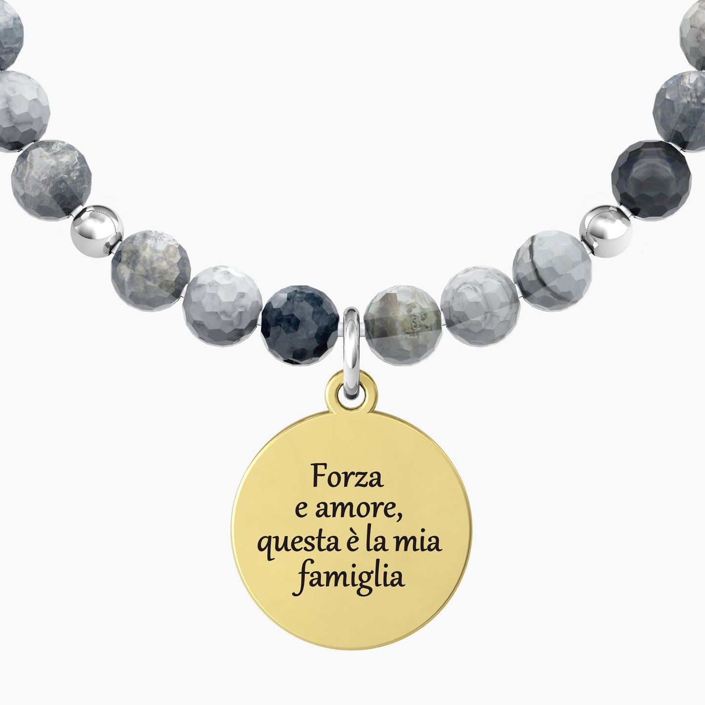 Bracciale famiglia con agata multicolor e ciondolo - ALBERO | FAMIGLIA - 732226 - Simmi Gioiellerie -Bracciali