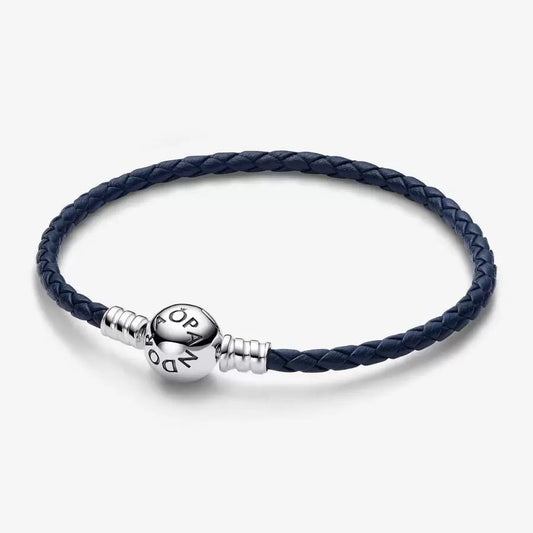 Bracciale in Pelle Blu - 592790C01 - Simmi Gioiellerie -Bracciali