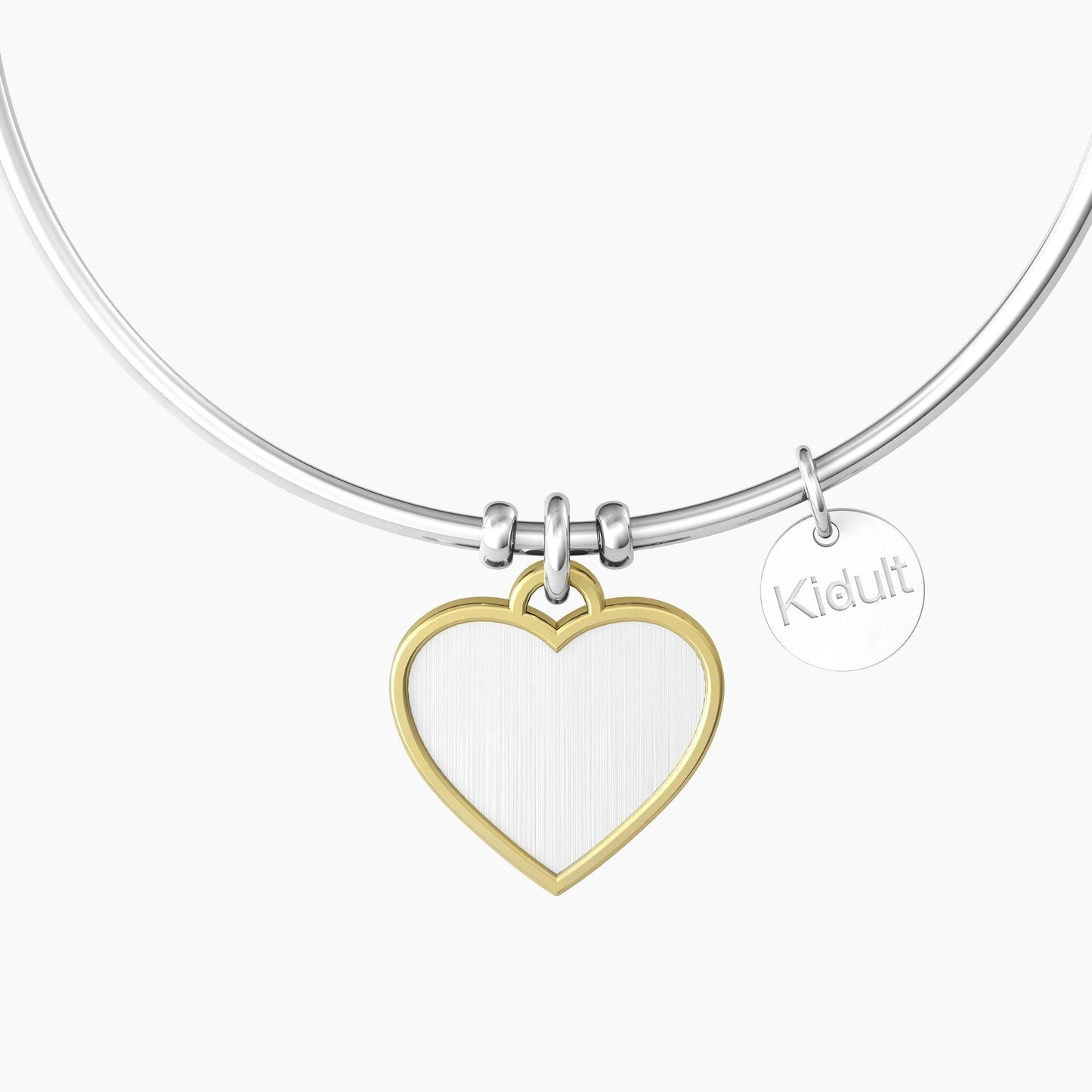 Bracciale rigido con ciondolo a cuore e rifinitura oro - CUORE | IN MY LIFE - 732081 - Simmi Gioiellerie -Bracciali
