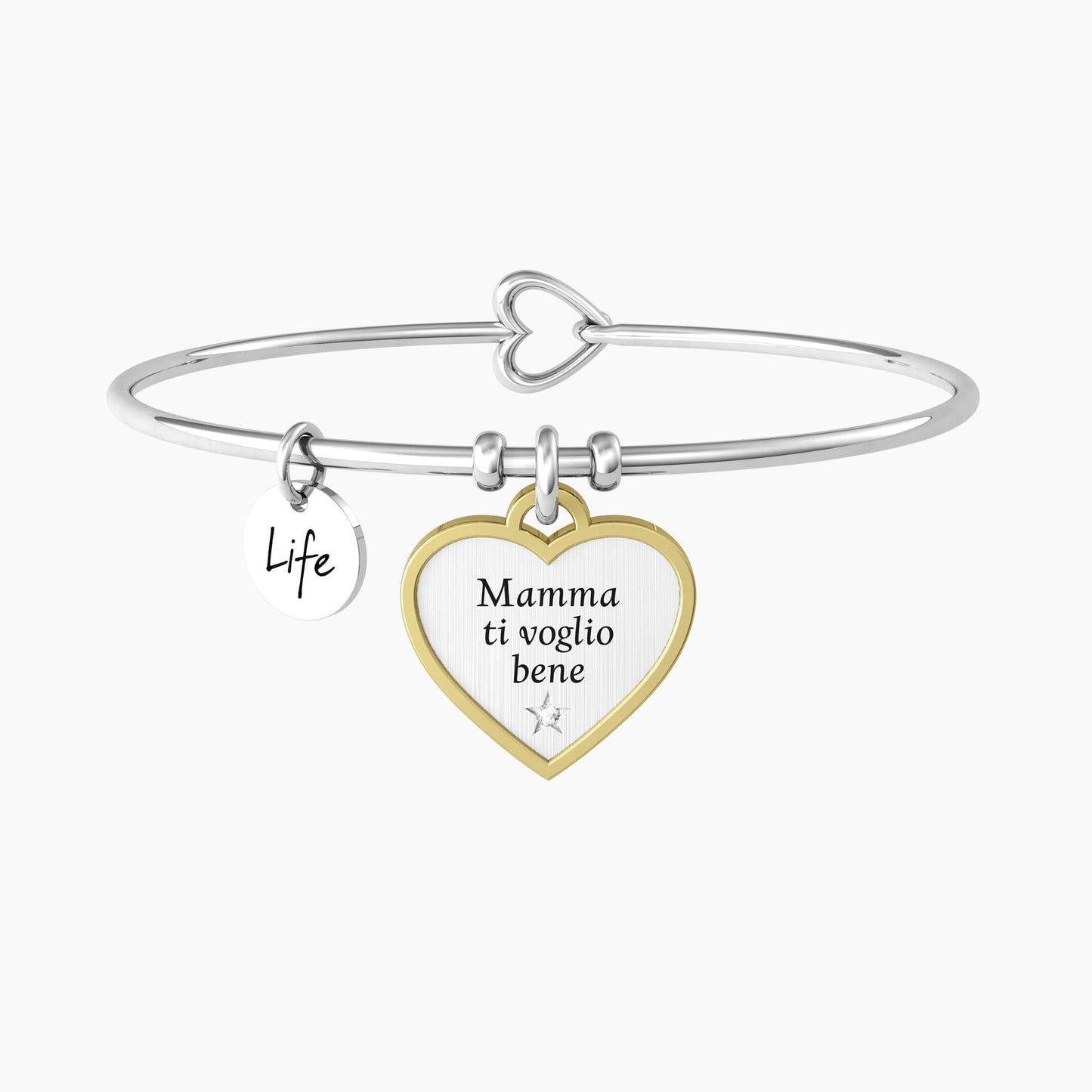 Bracciale rigido mamma con ciondolo cuore - 732139 - Simmi Gioiellerie -Bracciali