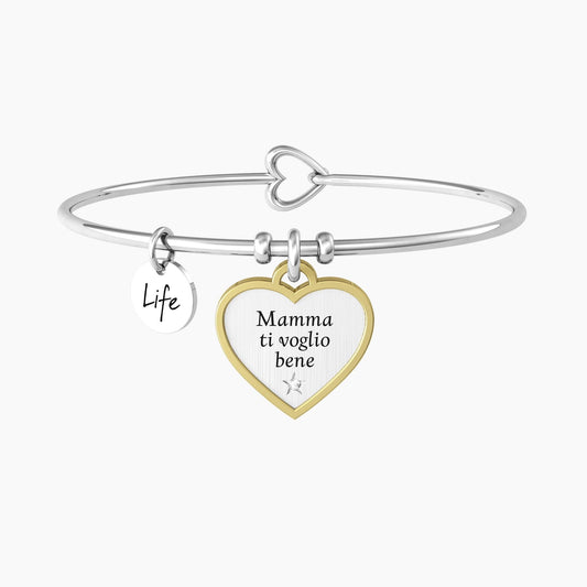 Bracciale rigido mamma con ciondolo cuore - 732139 - Simmi Gioiellerie -Bracciali