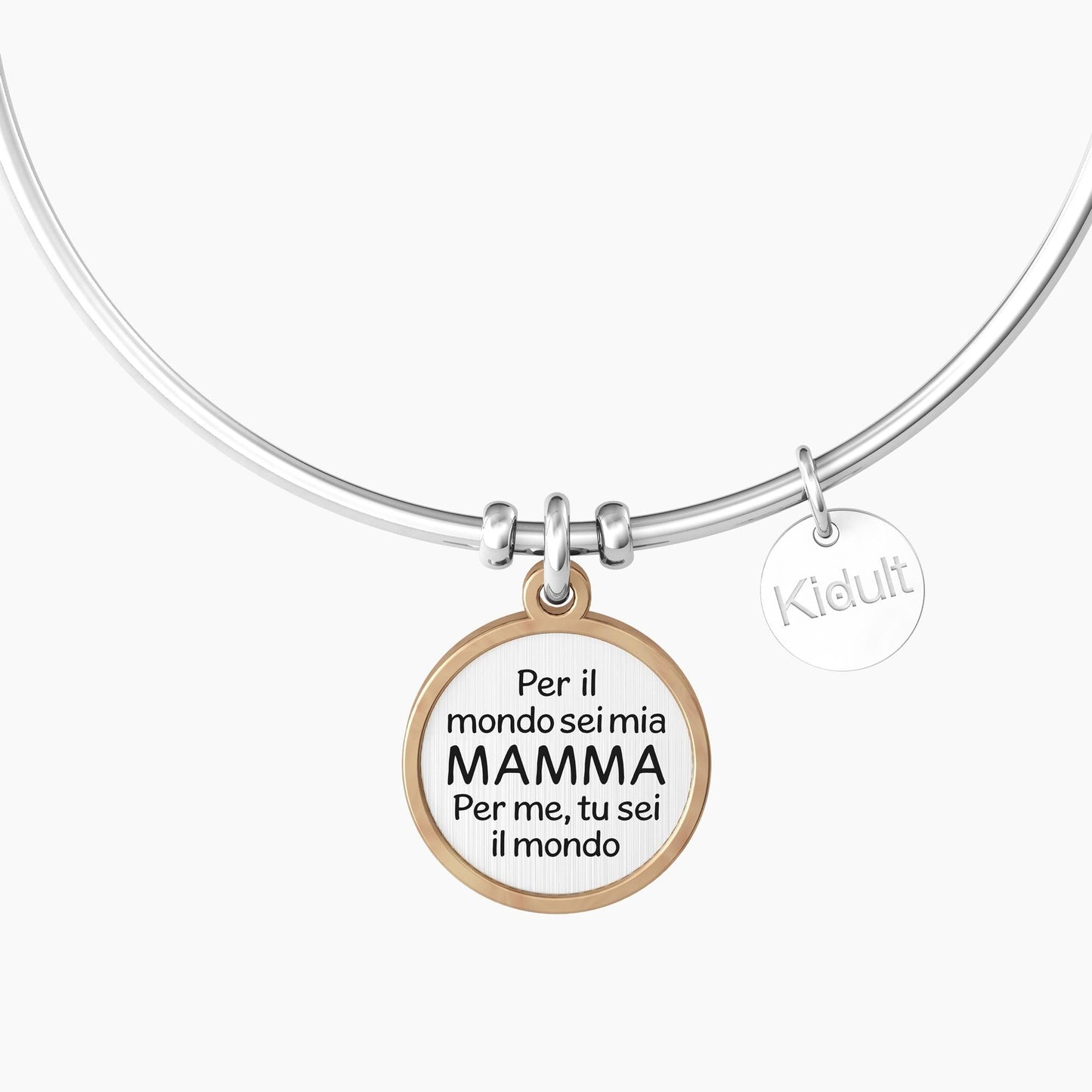 Bracciale rigido mamma con ciondolo cuore e frase - 732158 - Simmi Gioiellerie -Bracciali