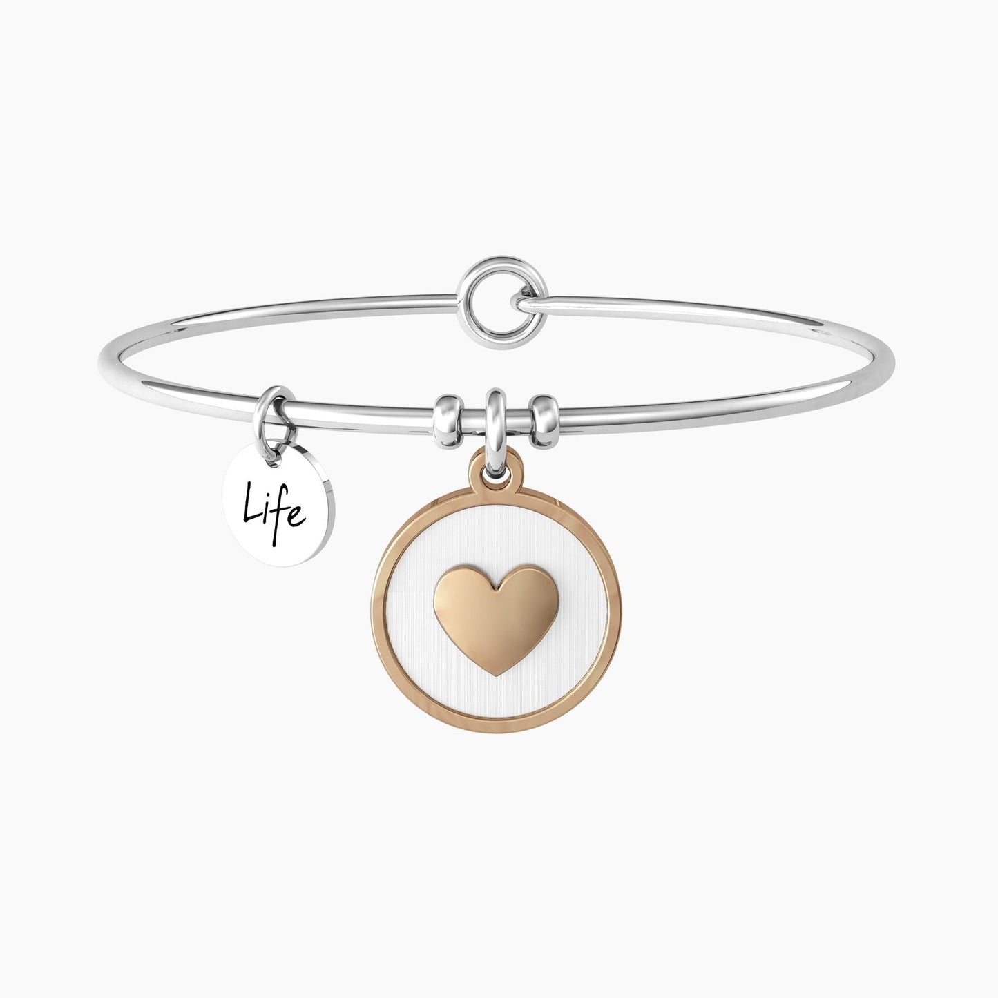 Bracciale rigido mamma con ciondolo cuore e frase - 732158 - Simmi Gioiellerie -Bracciali