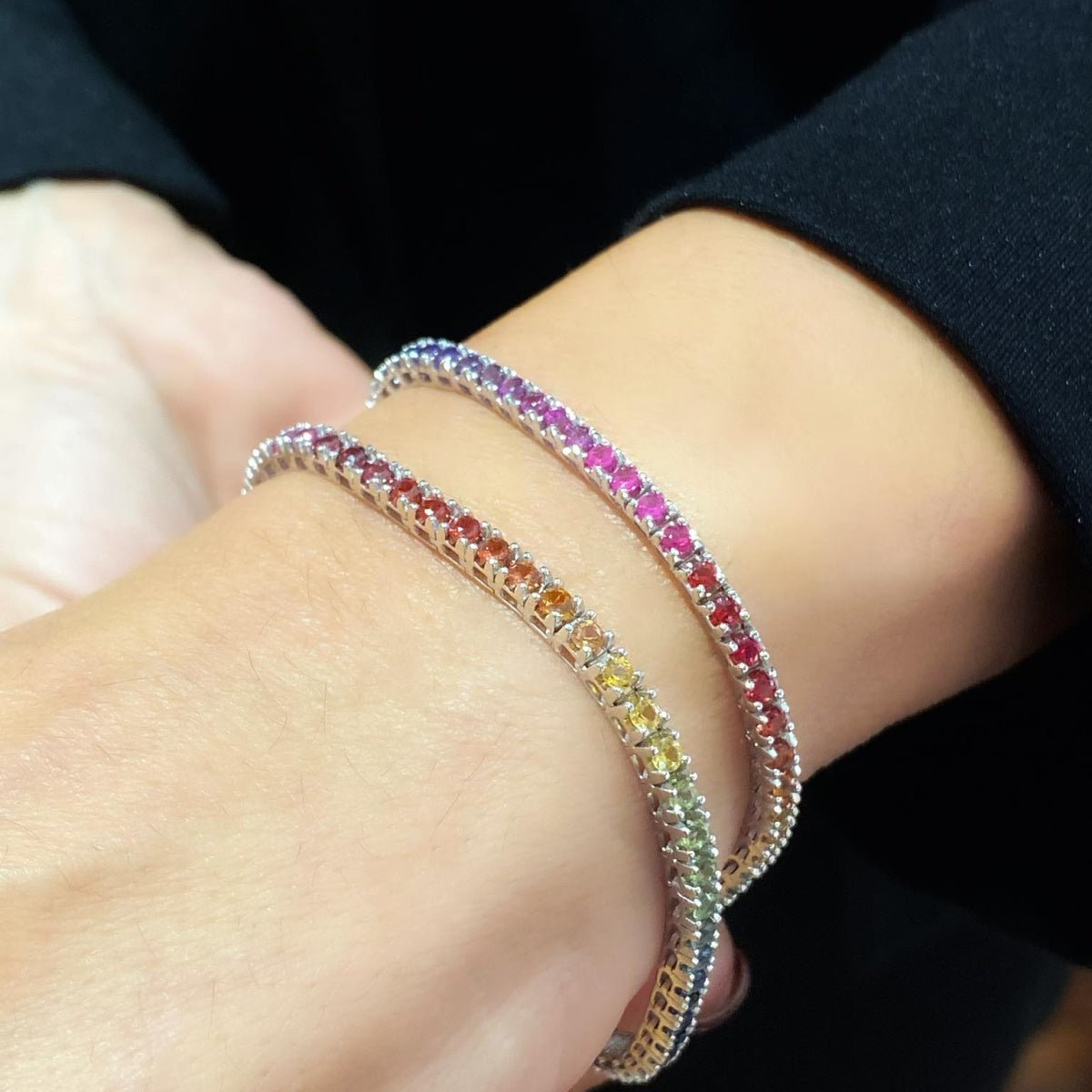 Bracciale tennis con zaffiri multicolor - Simmi Gioiellerie -Bracciali