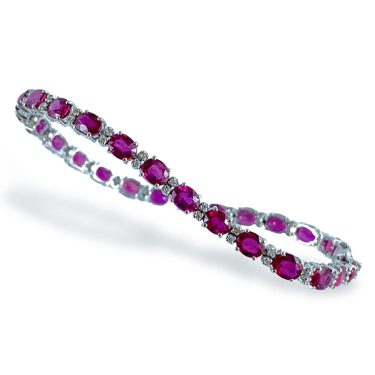 Gioielli Tennis Diamanti E Rubini Bracciale Tennis Diamanti E