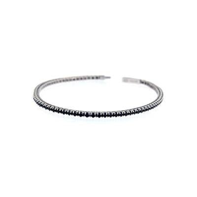 Bracciale Tennis Uomo Argento con Pietre Nere ZANCAN - ESB077 - Simmi Gioiellerie -Bracciali