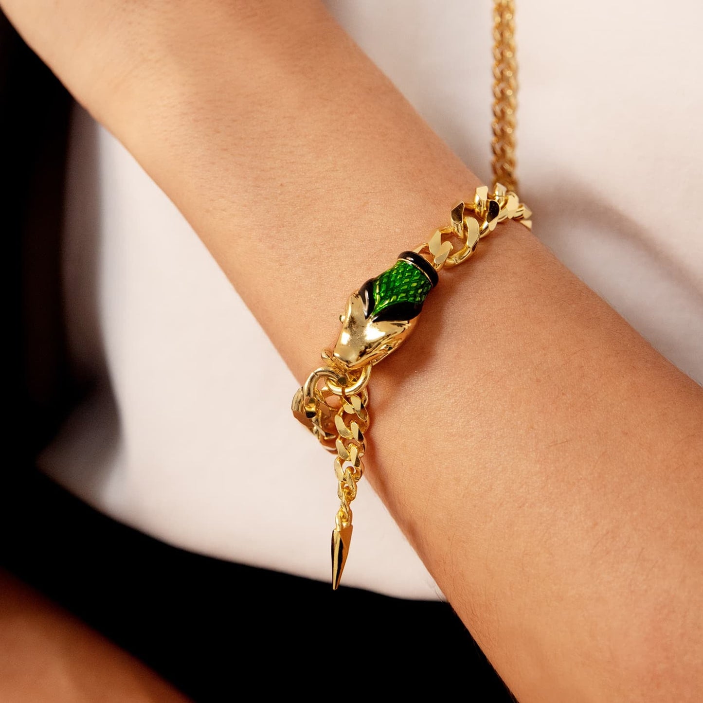 Bracciale Unoaerre catena grumetta con serpente - 2122 - Simmi Gioiellerie -Bracciali