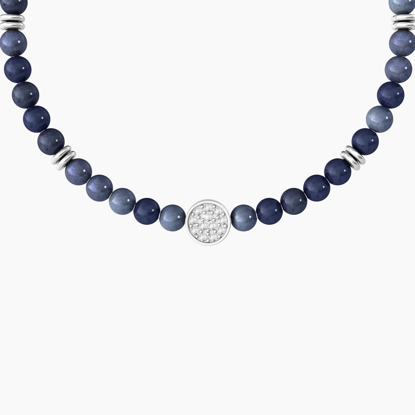 Bracciale uomo con dumortierite blu e cristalli - UNICITÀ - 732254 - Simmi Gioiellerie -Bracciali