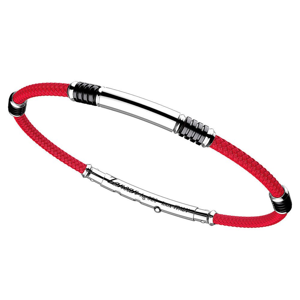 Bracciale Zancan da uomo in argento e kevlar rosso - EXB576-RO - Simmi Gioiellerie -Bracciali