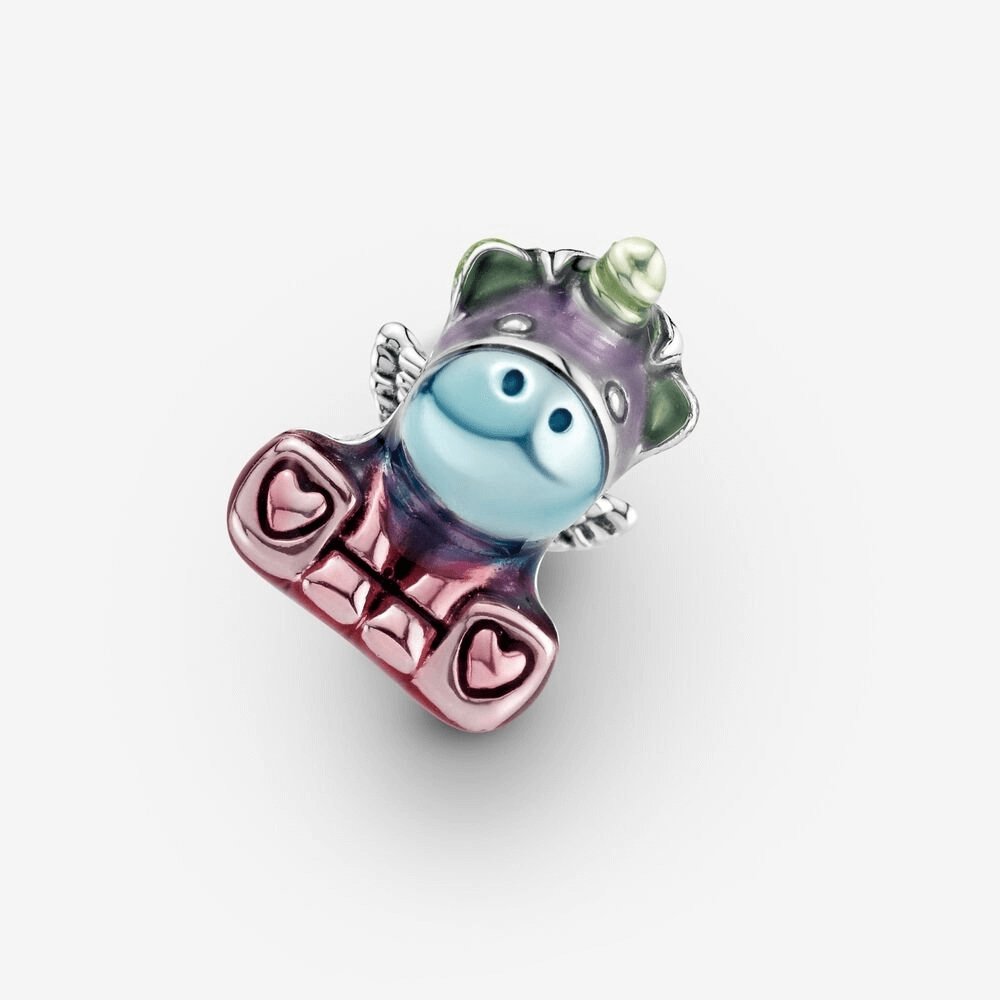 Charm Bruno l’unicorno con arcobaleno colorato - 799353C01 - Simmi gioiellerie -Charm