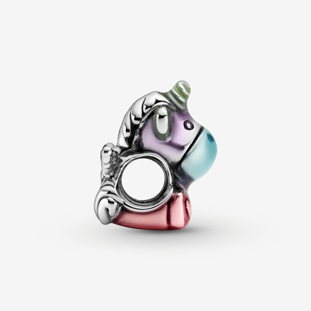 Charm Bruno l’unicorno con arcobaleno colorato - 799353C01 - Simmi gioiellerie -Charm