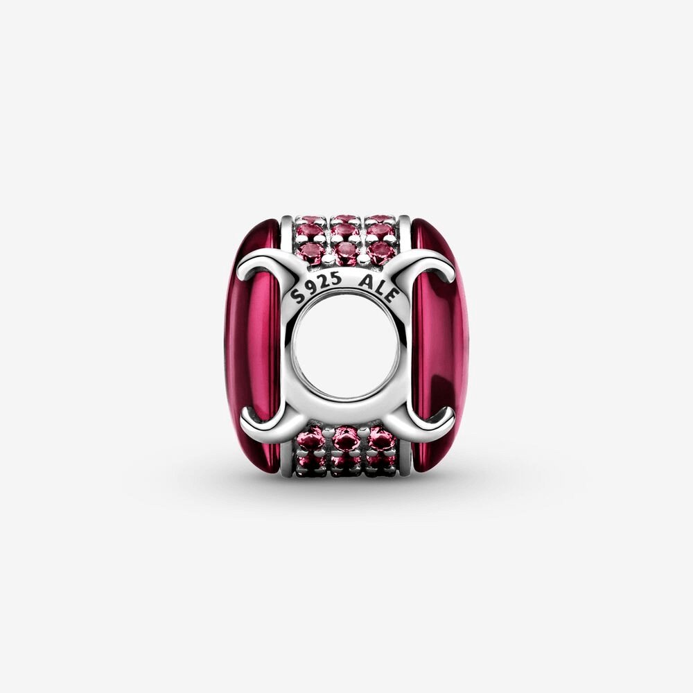 Charm con pietra cabochon ovale fucsia - 799309c01 - Simmi Gioiellerie -Charm