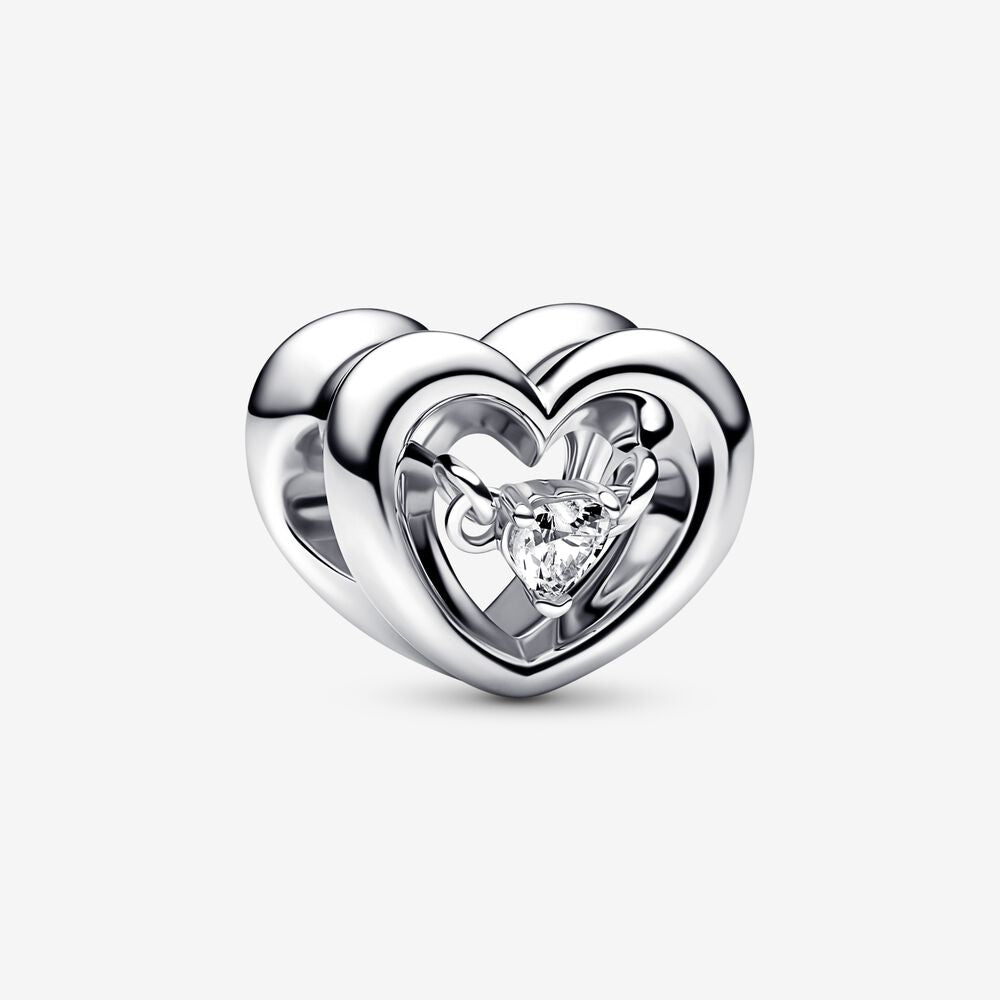Charm Cuore Splendente con Pietra - 792493C01 - Simmi Gioiellerie -Charm