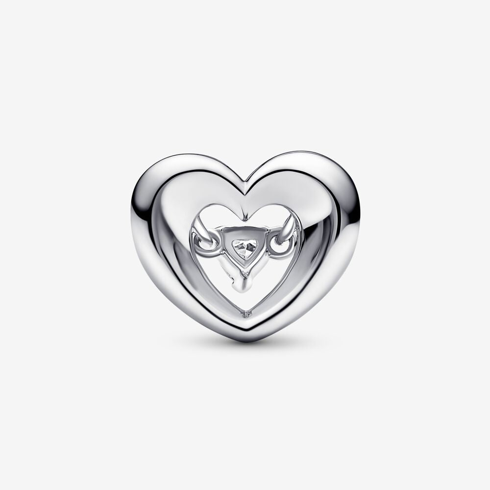 Charm Cuore Splendente con Pietra - 792493C01 - Simmi Gioiellerie -Charm