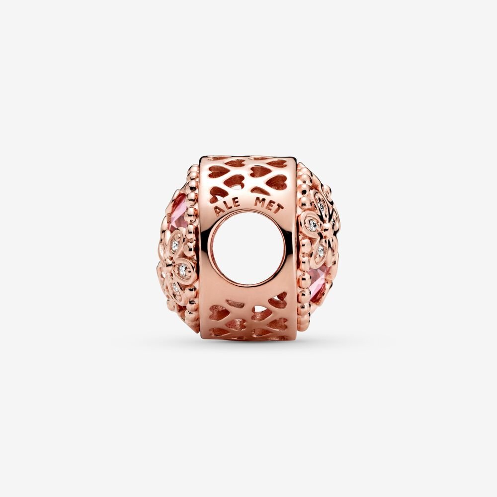 Charm Margherita rosa scintillante - 782055C01 - Simmi Gioiellerie -Charm