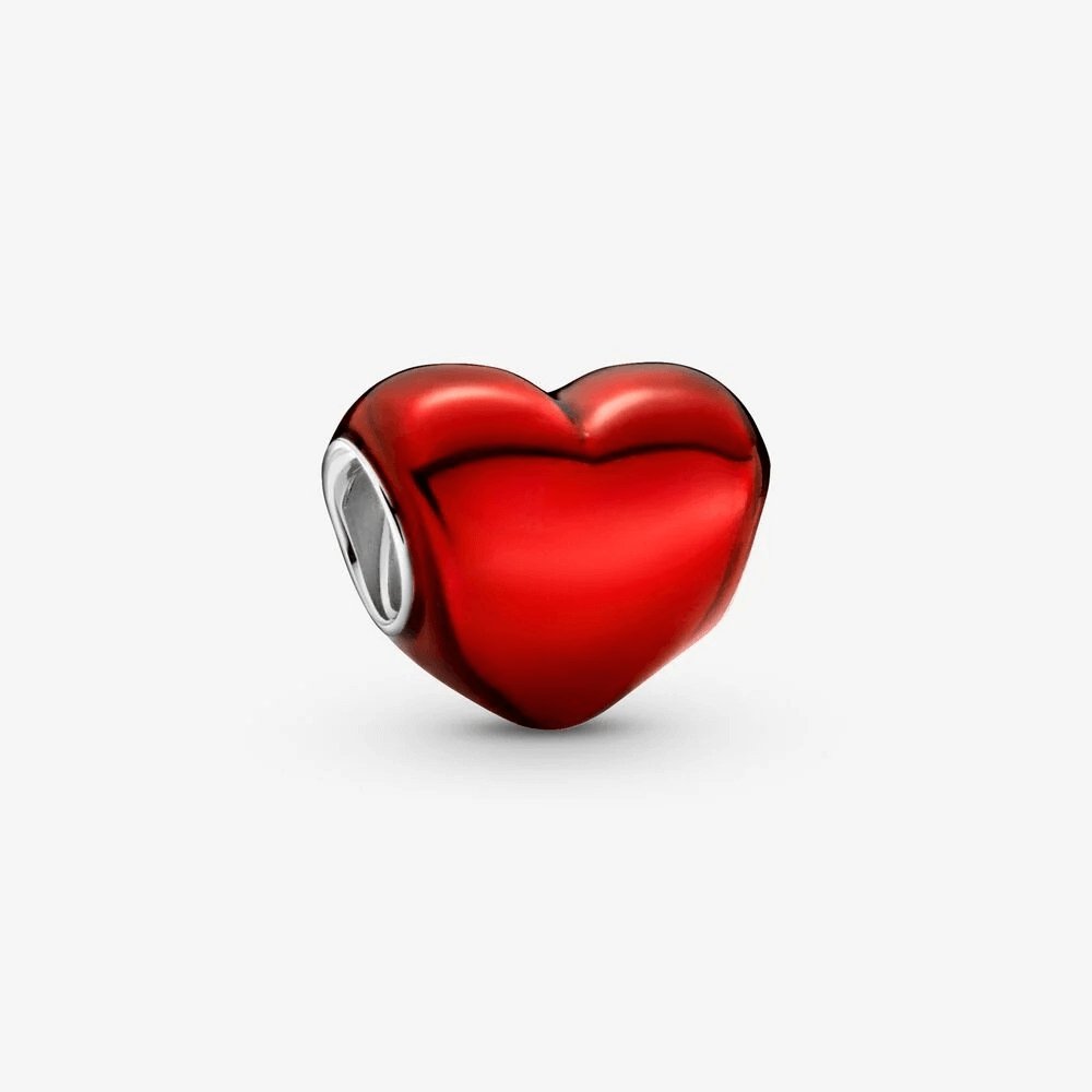 Charm Pandora Cuore rosso metallico - 799291C02 - Simmi gioiellerie -Charm