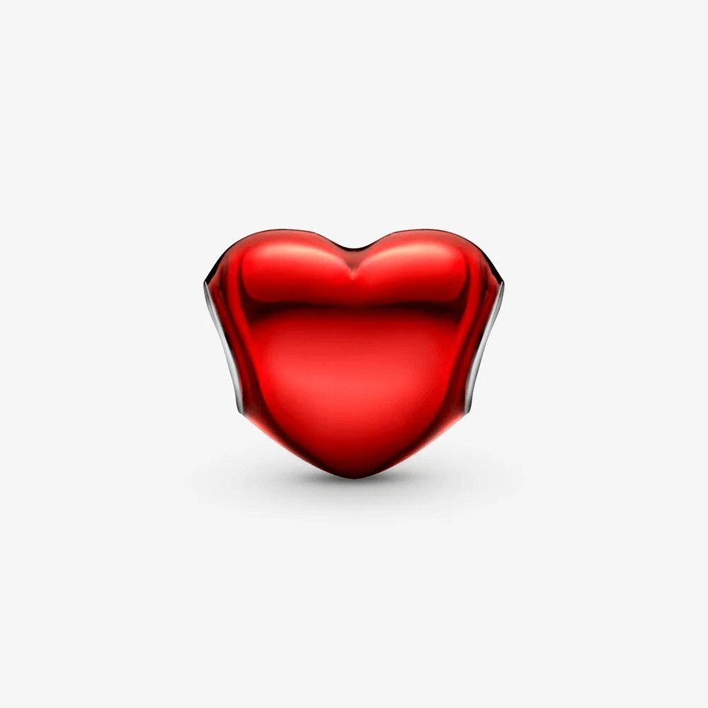 Charm Pandora Cuore rosso metallico - 799291C02 - Simmi gioiellerie -Charm