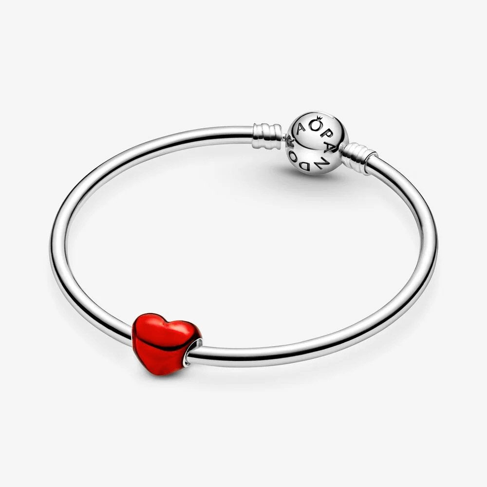 Charm Pandora Cuore rosso metallico - 799291C02 - Simmi gioiellerie -Charm