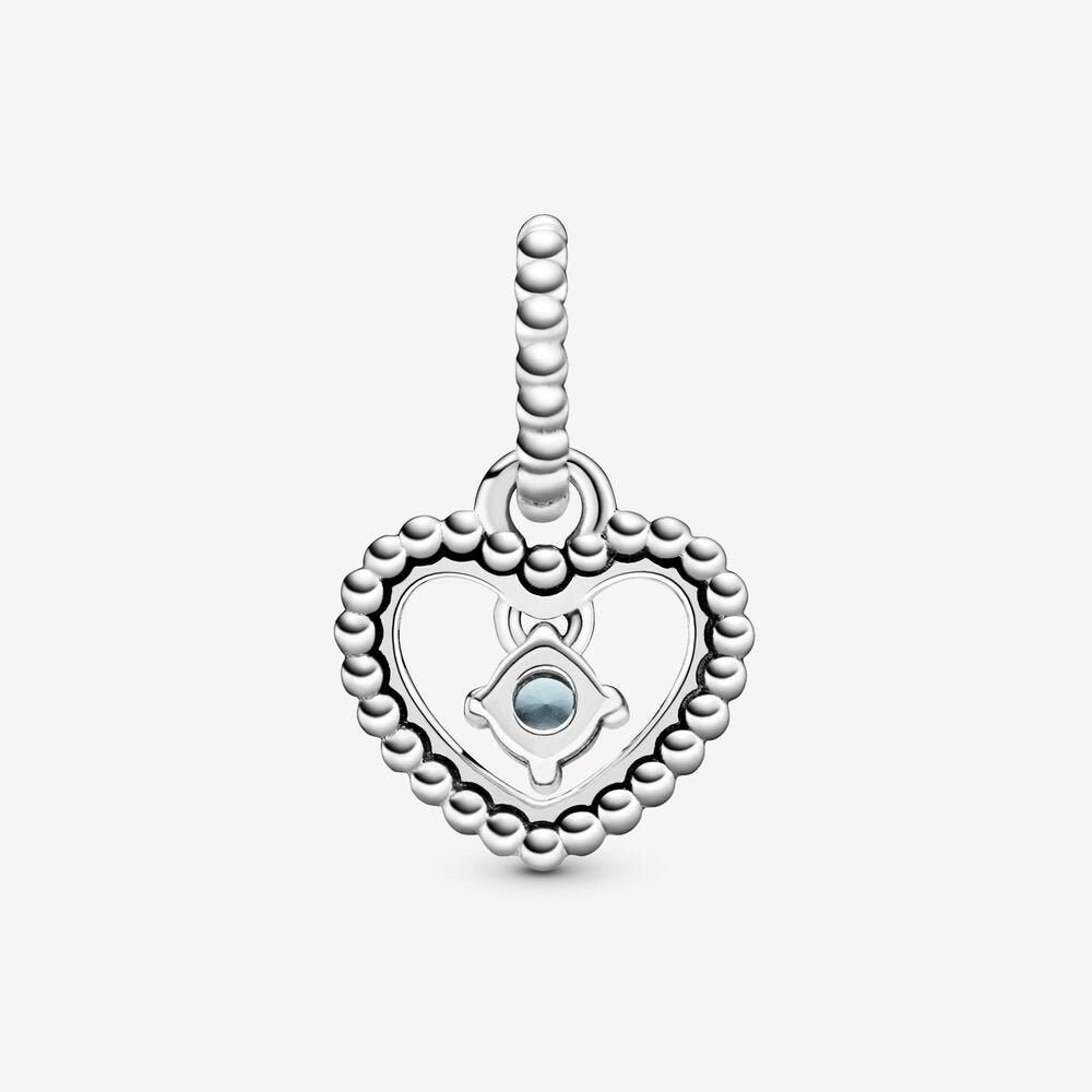Charm pendente a cuore azzurro acqua decorato con sfere Purely Pandora - 798854c01 - Simmi Gioiellerie -Charm
