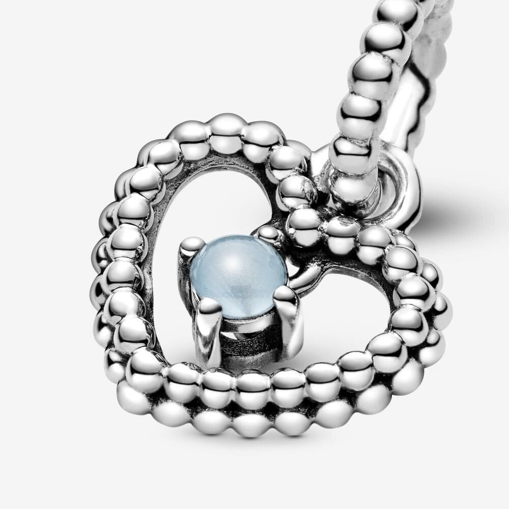 Charm pendente a cuore azzurro cielo decorato con sfere Purely Pandora - 798854C07 - Simmi Gioiellerie -Charm
