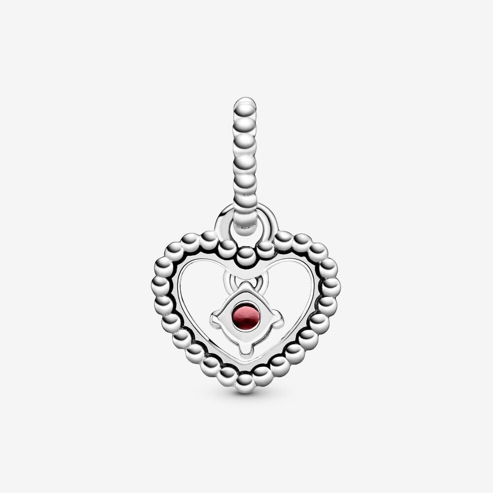 Charm pendente a cuore rosso fuoco decorato con sfere Purely Pandora - 798854C02 - Simmi Gioiellerie -Charm