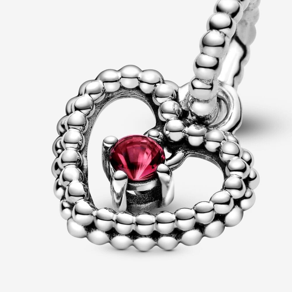 Charm pendente a cuore rosso fuoco decorato con sfere Purely Pandora - 798854C02 - Simmi Gioiellerie -Charm