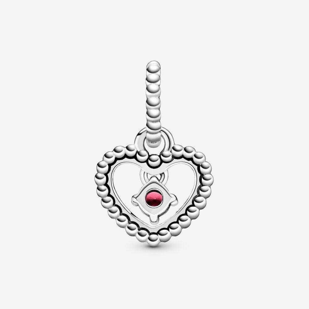 Charm pendente a cuore rosso scuro decorato con sfere Purely Pandora - 798854C08 - Simmi Gioiellerie -Charm