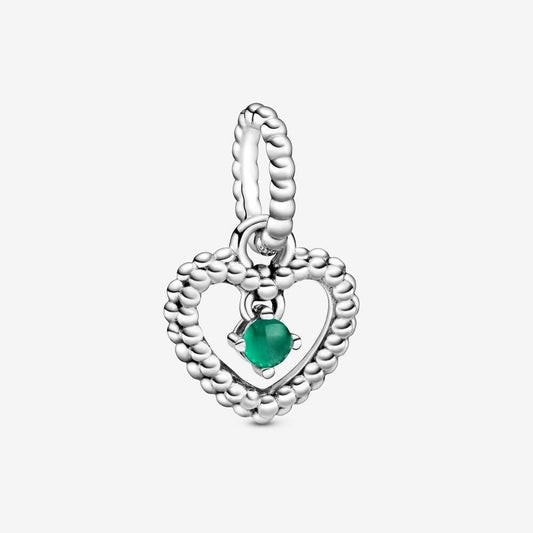 Charm pendente a cuore verde bosco decorato con sfere Purely Pandora - 798854c05 - Simmi Gioiellerie -Charm