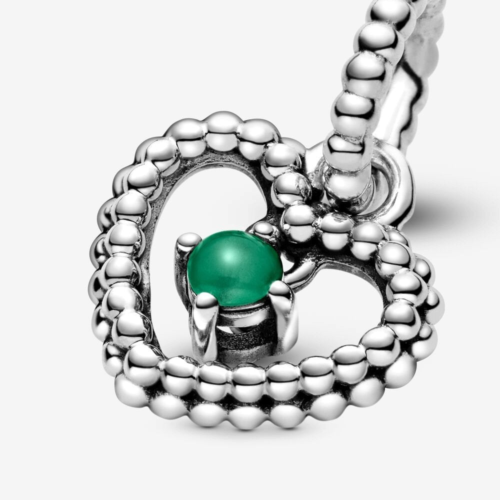 Charm pendente a cuore verde bosco decorato con sfere Purely Pandora - 798854c05 - Simmi Gioiellerie -Charm