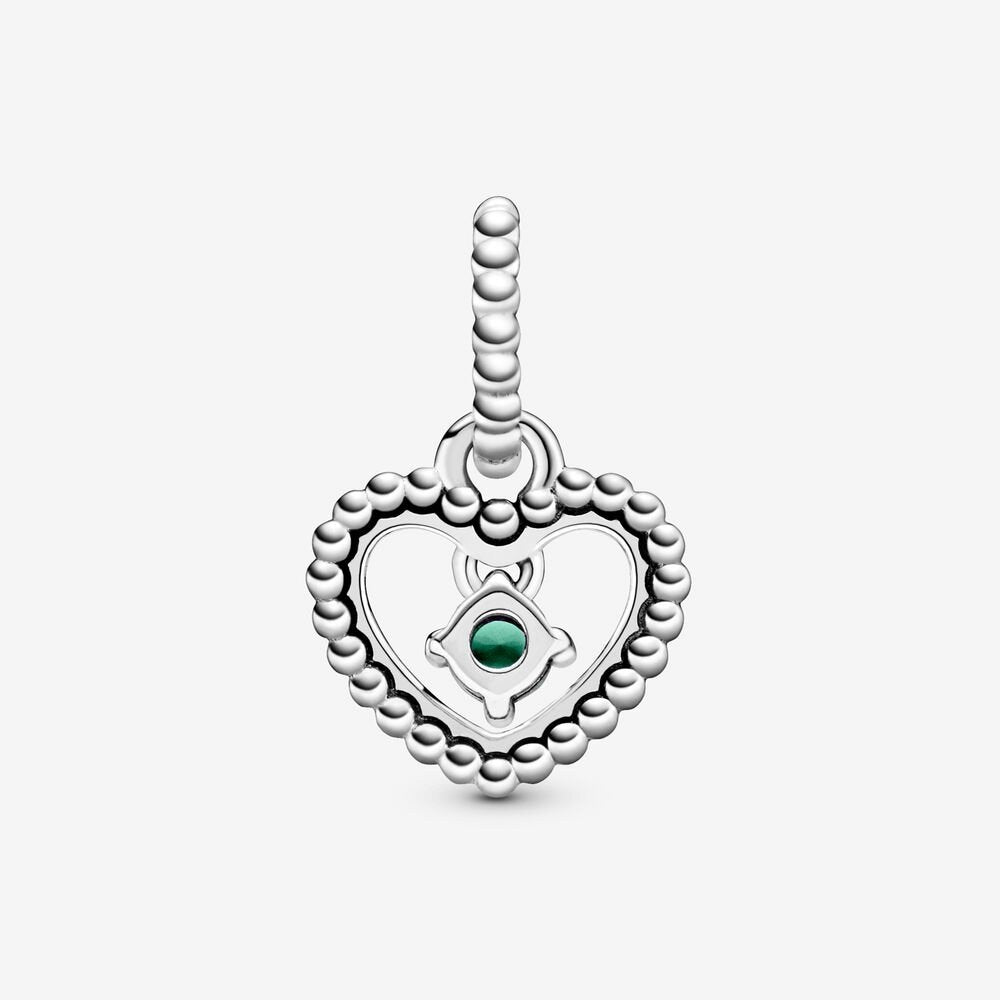 Charm pendente a cuore verde bosco decorato con sfere Purely Pandora - 798854c05 - Simmi Gioiellerie -Charm
