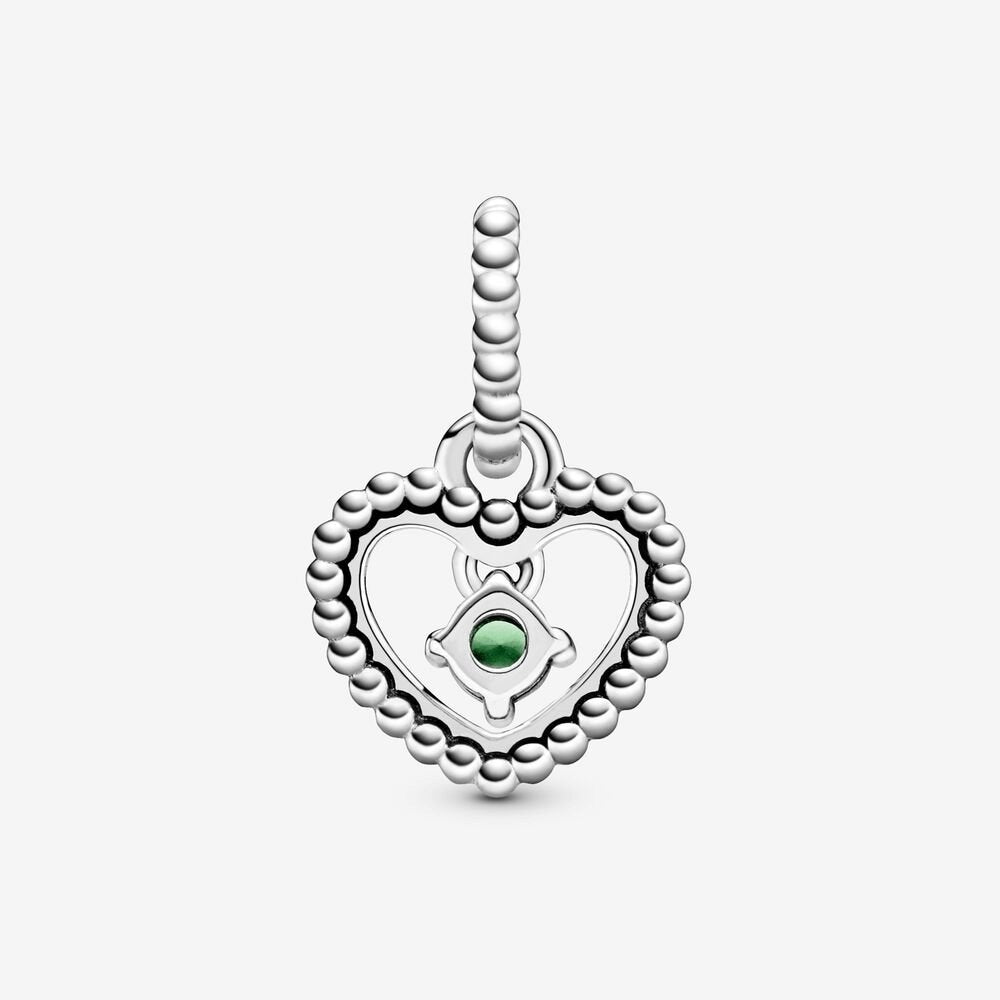 Charm pendente a cuore verde primavera decorato con sfere Purely Pandora - 798854C10 - Simmi Gioiellerie -Charm