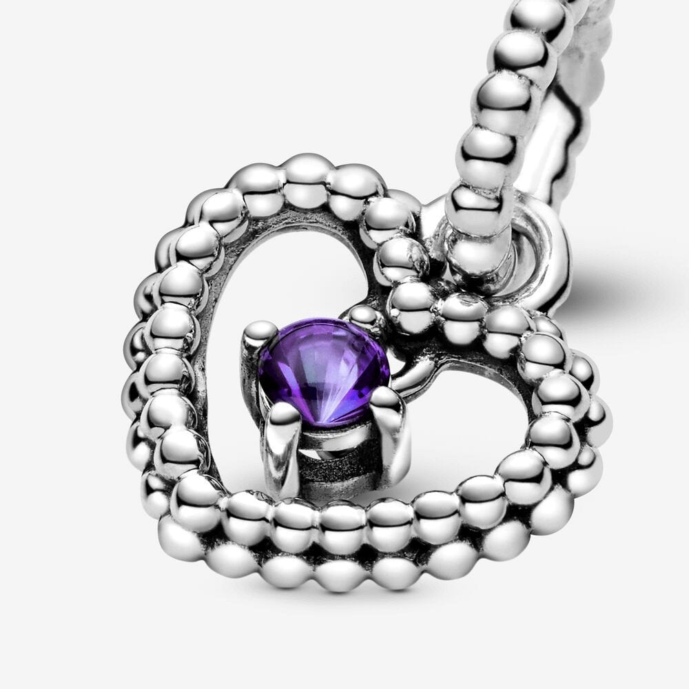 Charm pendente a cuore viola decorato con sfere Purely Pandora - 798854c03 - Simmi Gioiellerie -Charm
