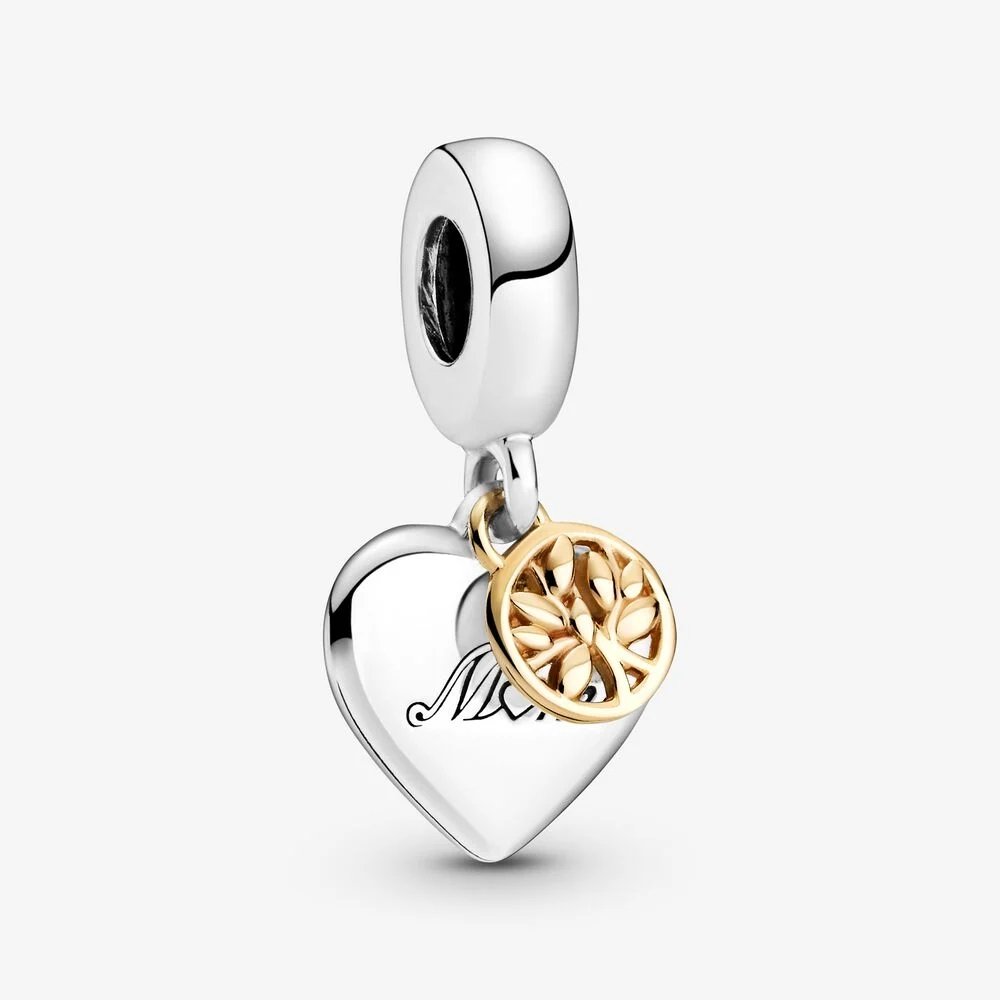 Charm pendente bicolore Albero della famiglia e cuore - 799366C00 - Simmi Gioiellerie -Charm