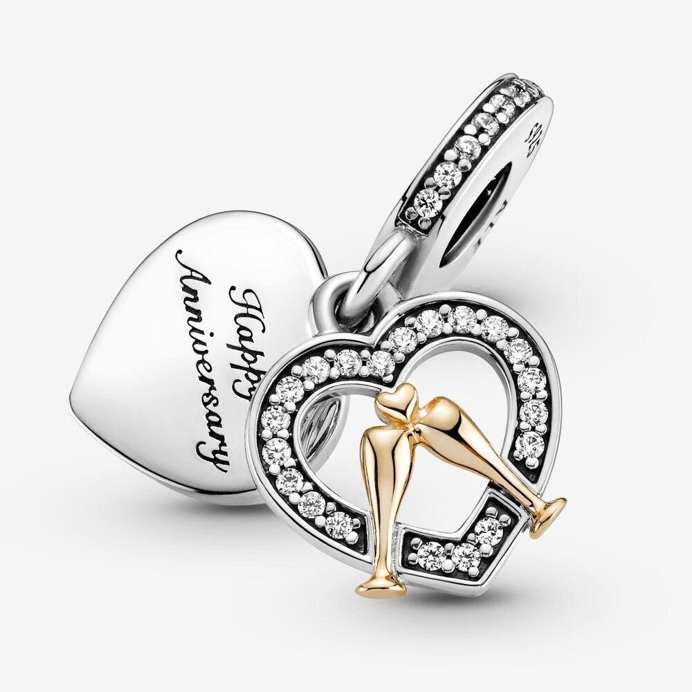 Charm pendente bicolore Buon compleanno - 799322C01 - Simmi Gioiellerie -Charm