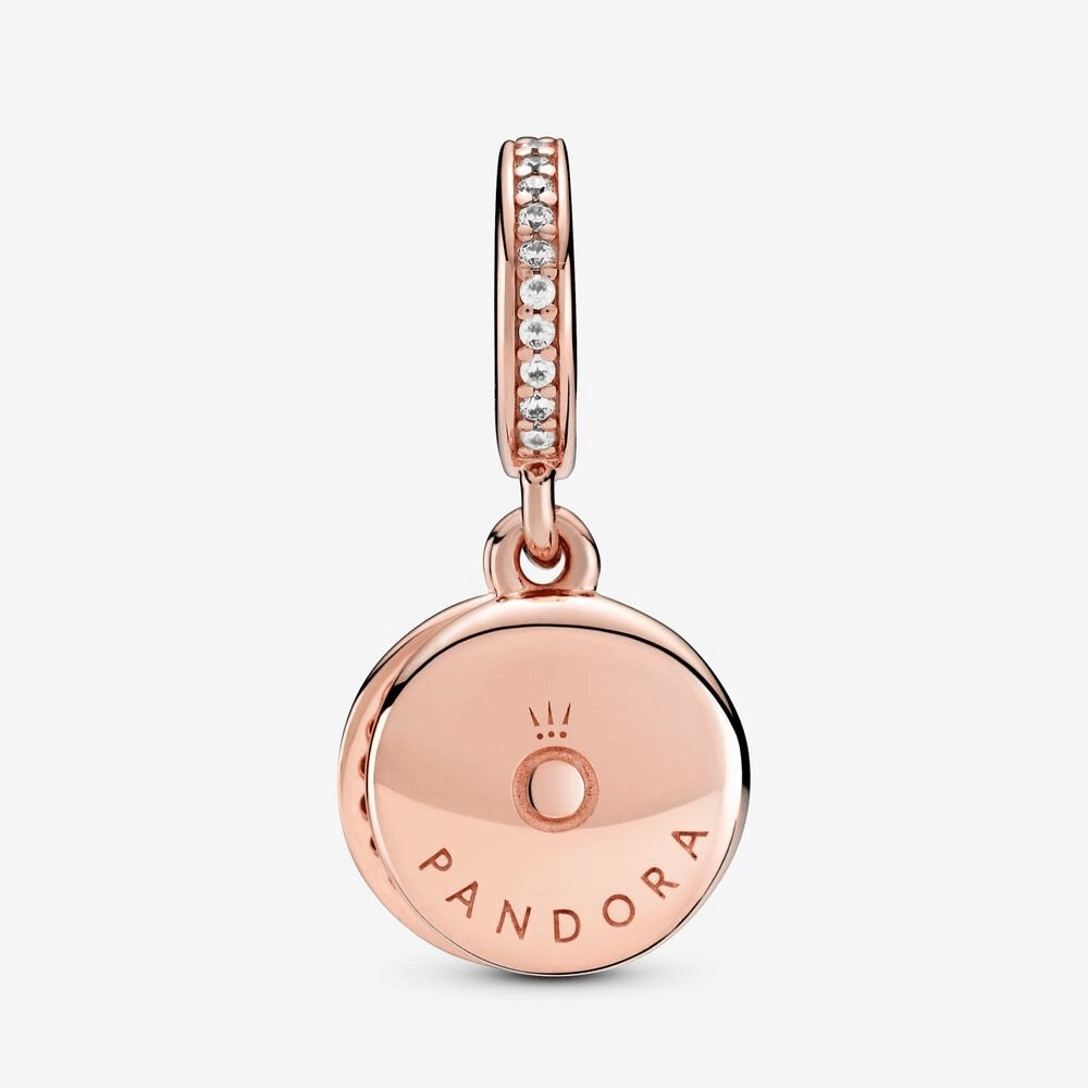 Charm pendente con doppio disco azzurro scintillante - 789186c03 - Simmi Gioiellerie -Charm