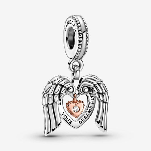 Charm pendente Cuore e ali d’angelo Pandora Club 2021 - 789296C01 - Simmi gioiellerie -Charm