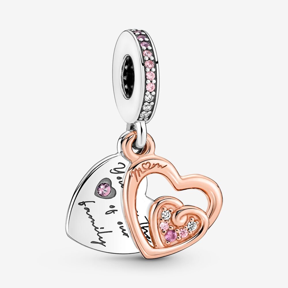 Charm Pendente Cuori Intrecciati e Famiglia - 781020C01 - Simmi Gioiellerie -Charm