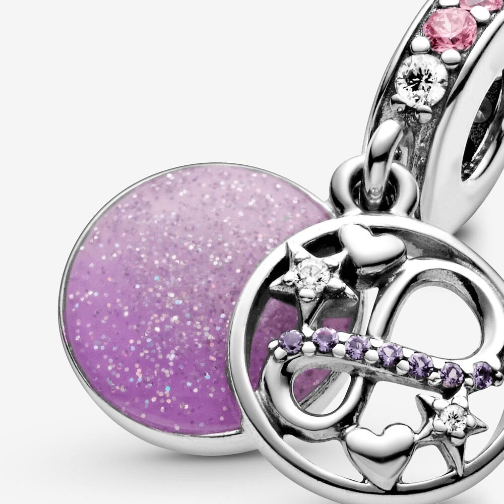 Charm pendente Infinito con cuori e stelle sfavillante - 798829C01 - Simmi Gioiellerie -Charm