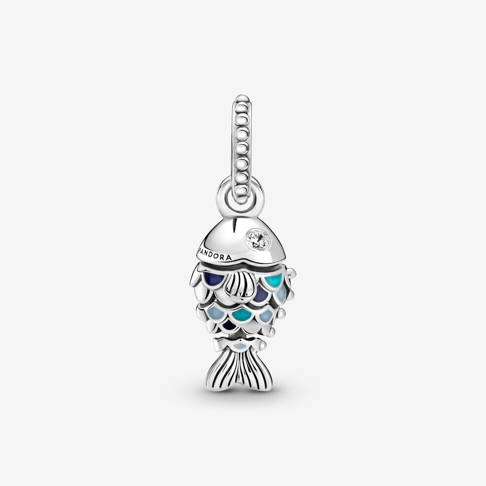 Charm pendente Pesce con squame blu - 799428C01 - Simmi Gioiellerie -Charm