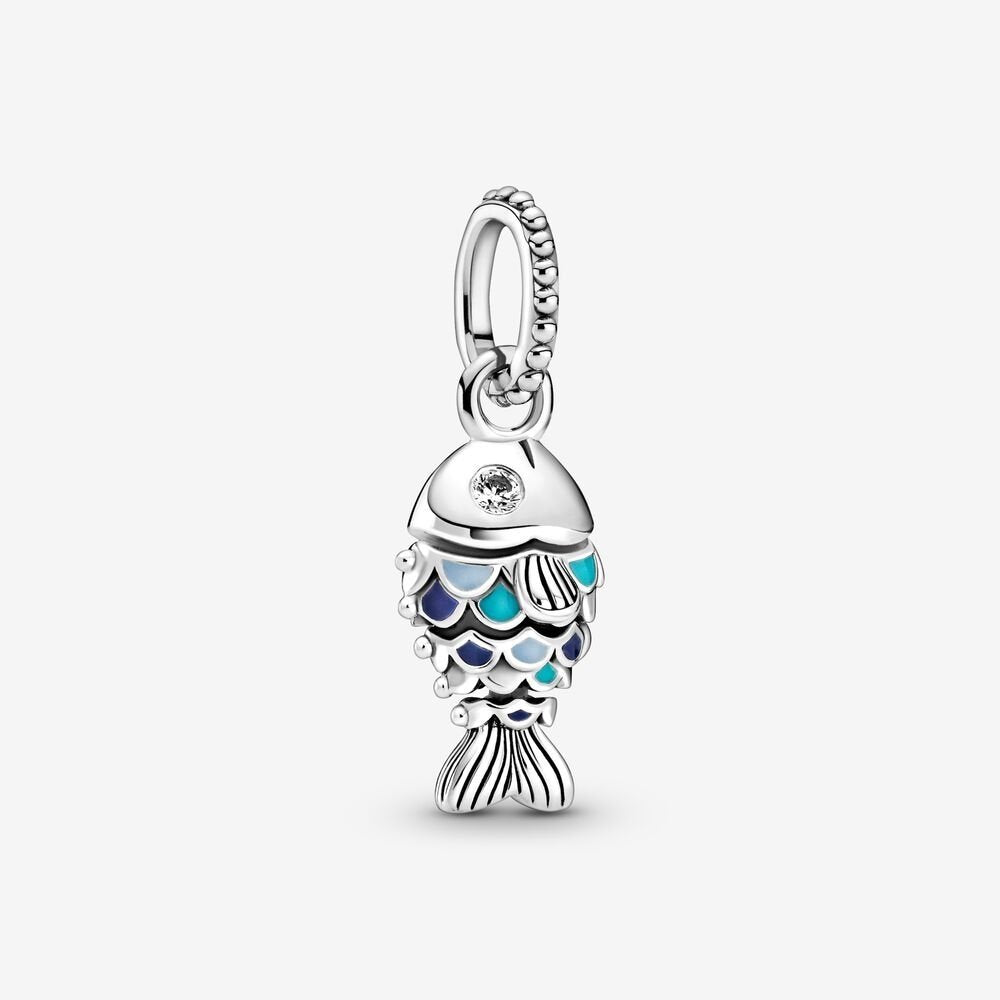 Charm pendente Pesce con squame blu - 799428C01 - Simmi Gioiellerie -Charm