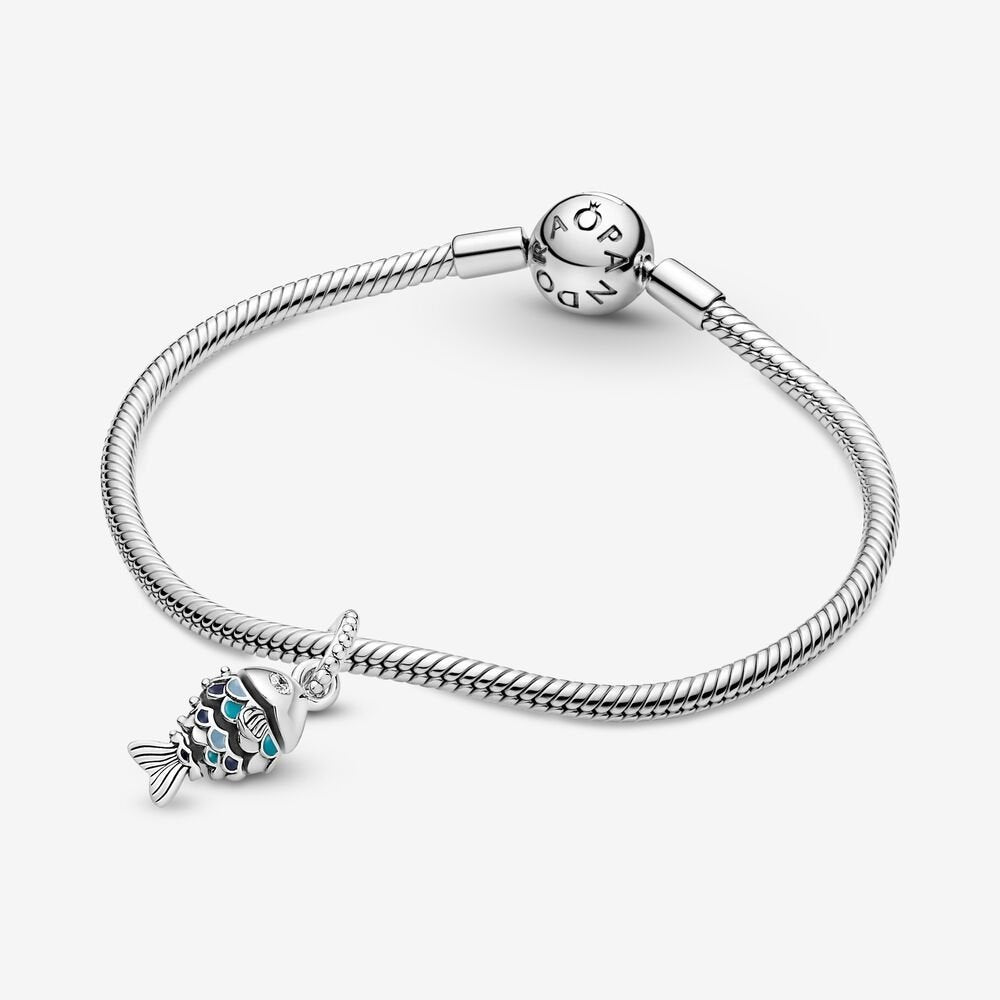 Charm pendente Pesce con squame blu - 799428C01 - Simmi Gioiellerie -Charm