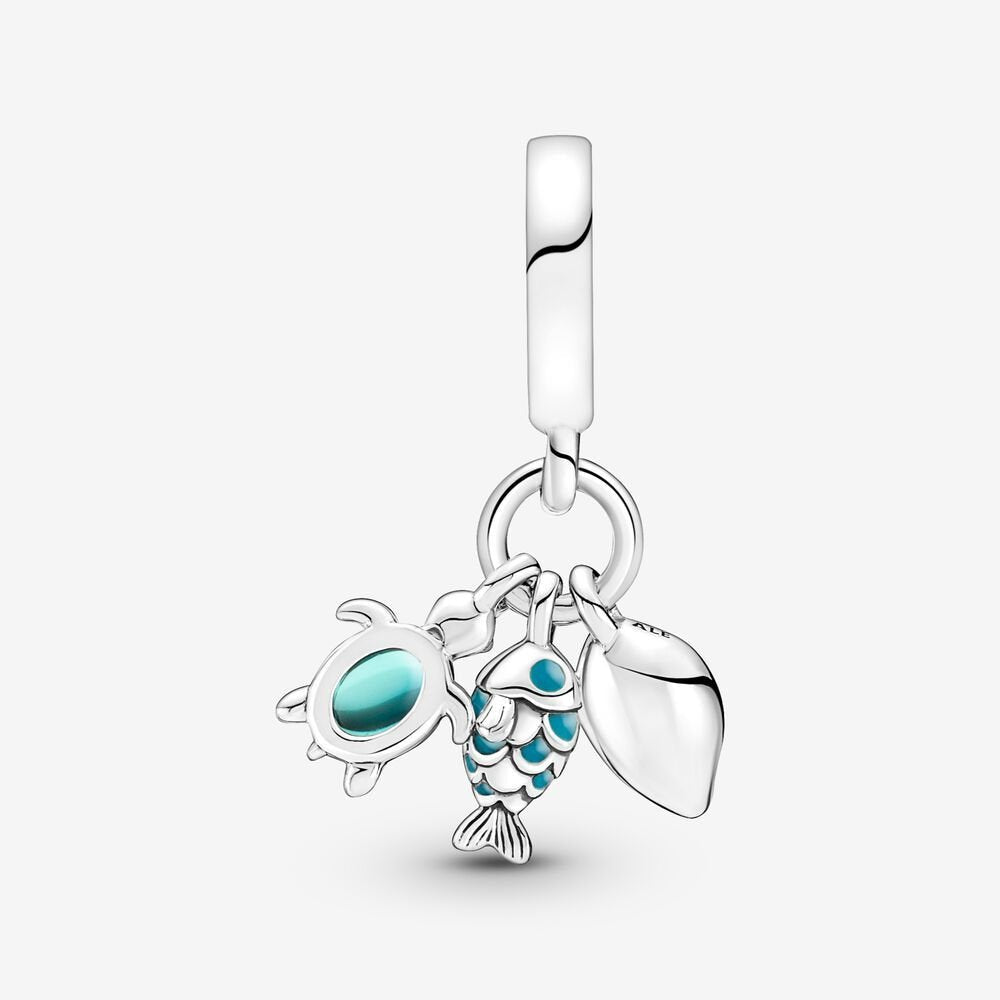 Charm Pendente Pesciolino, Tartaruga Marina e Conchiglia - 791697C01 - Simmi Gioiellerie -Charm